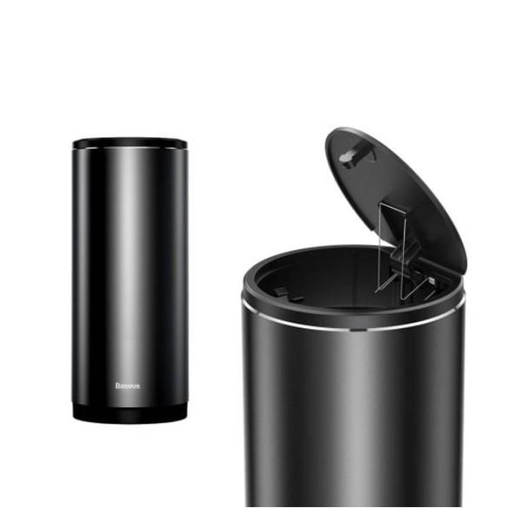 BASEUS METAL MATERIAL CAR TRASH CAN GRAY CRLJT-01