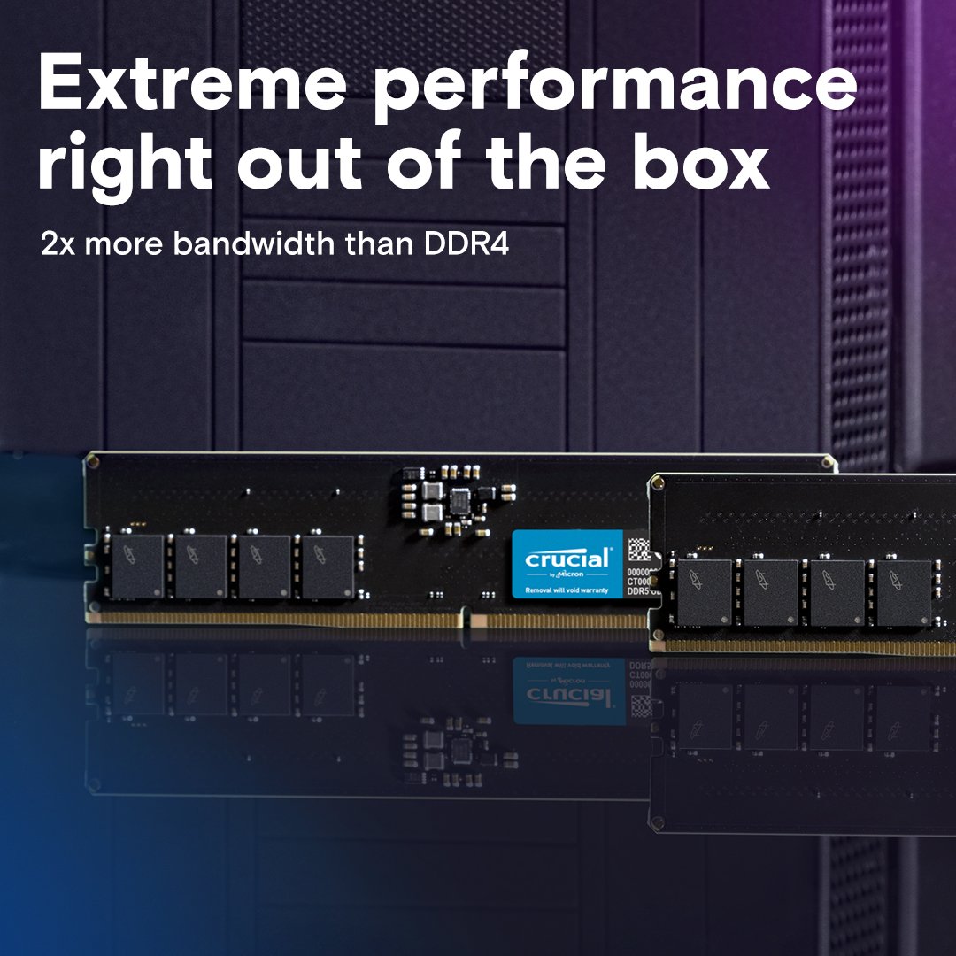 Crucial 16GB Desktop DDR5 5600MHz UDIMM Memory CT16G56C46U5 thumbnail 2