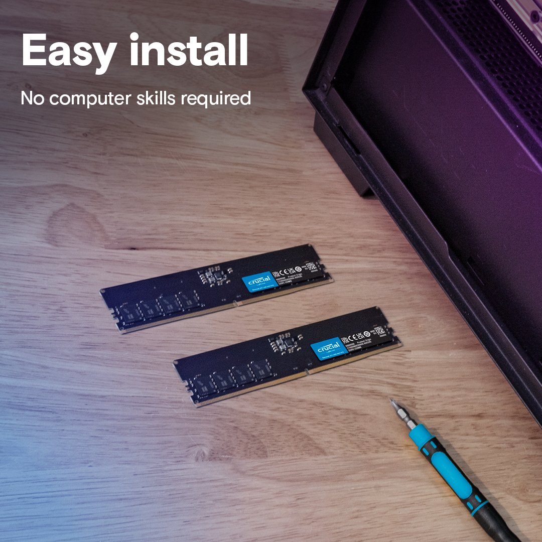 Crucial 16GB Desktop DDR5 5600MHz UDIMM Memory CT16G56C46U5 thumbnail 3