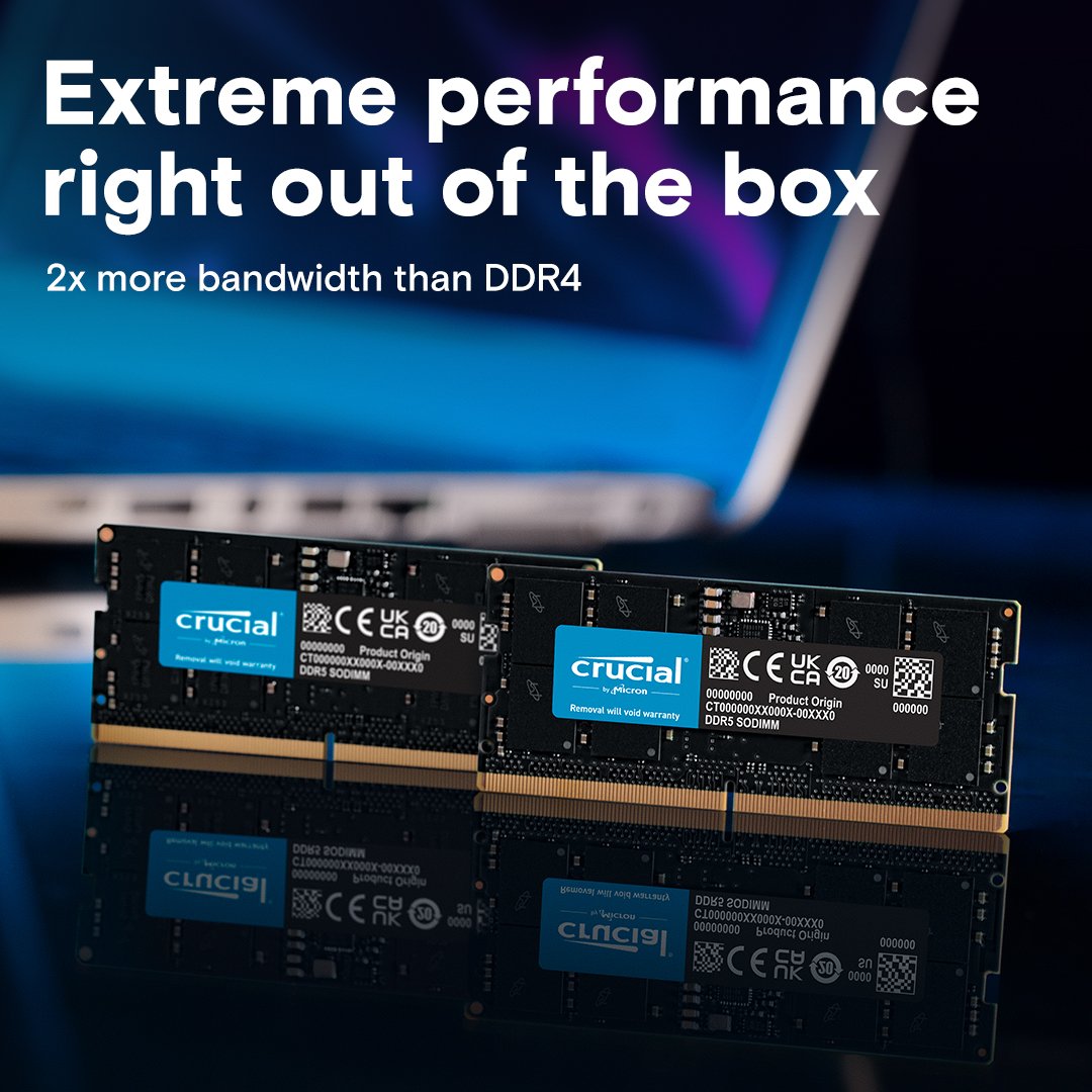 Crucial 8GB DDR5-5600 Laptop RAM CT8G56C46S5 thumbnail 2