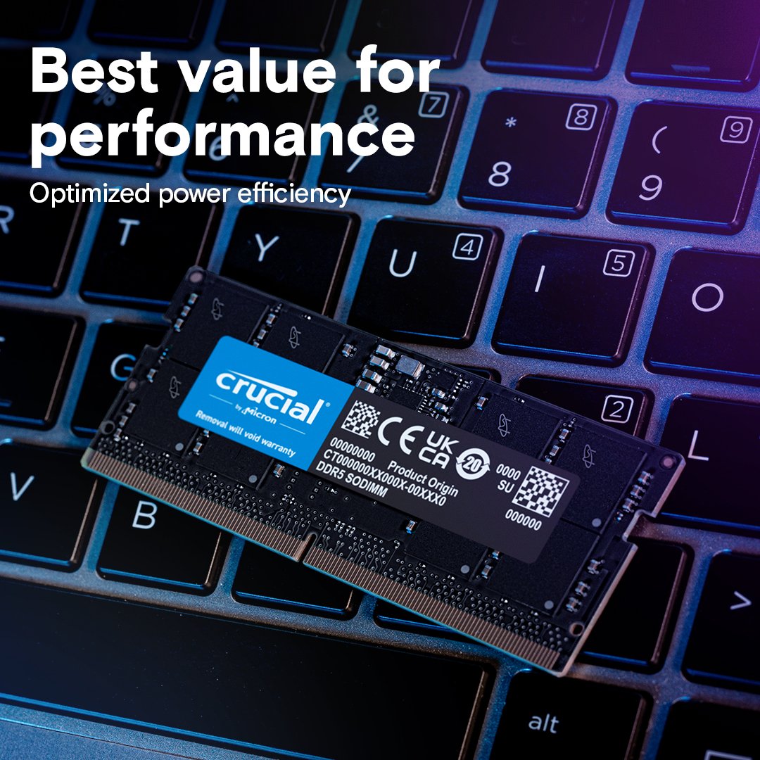 Crucial 8GB DDR5-5600 Laptop RAM CT8G56C46S5 thumbnail 4