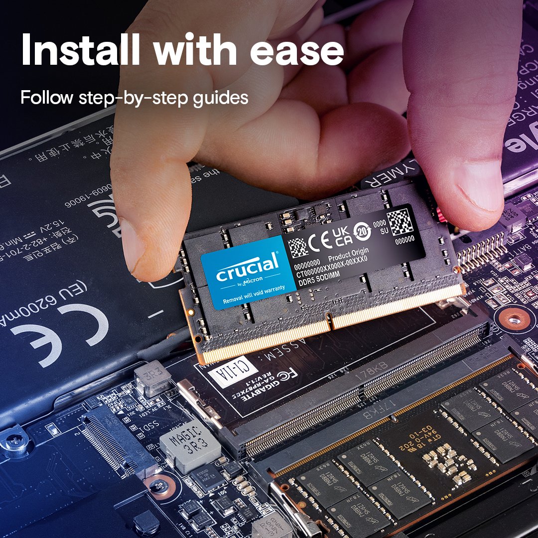 Crucial 8GB DDR5-5600 Laptop RAM CT8G56C46S5 thumbnail 3