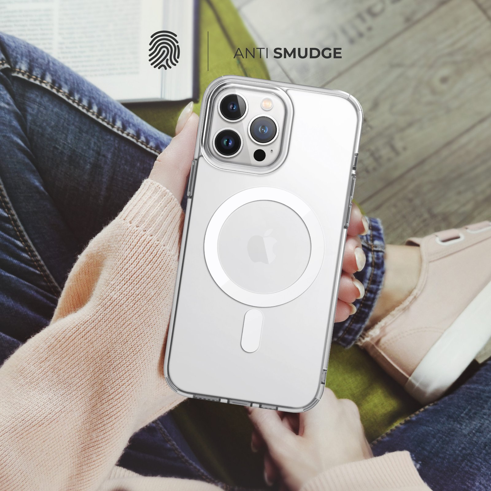 BLUPEBBLE IPHONE 15 PRO MAX HYBRID MAG COMPATIBLE WITH MAGSAFE CRYSTAL CASE thumbnail 2