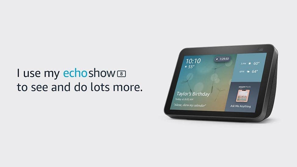 AMAZON ECHO SHOW 8 (2ND GEN 2021) SMART DISPLAY WITH ALEXA CHARCOL A8H3N2 thumbnail 2