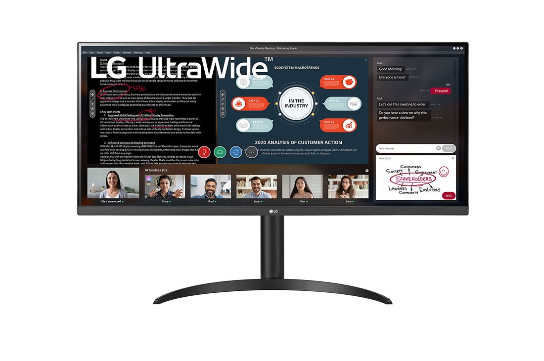 LG 34 INCH ULTRAWIDE FULL HD IPS MONITOR WITH AMD FREESYNC 34WP550-B