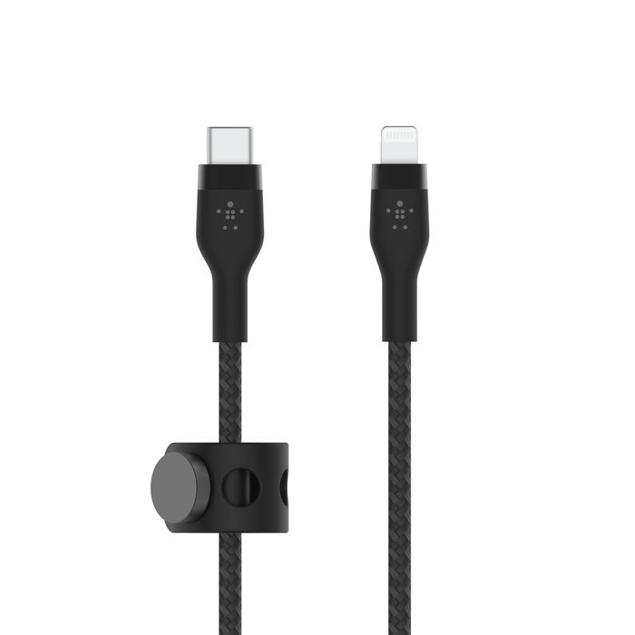 BELKIN BOOST CHARGE PRO FLEX USB C CABLE WITH LIGHTNING CONNECTOR  3M BLACK CAA011BT3MBK