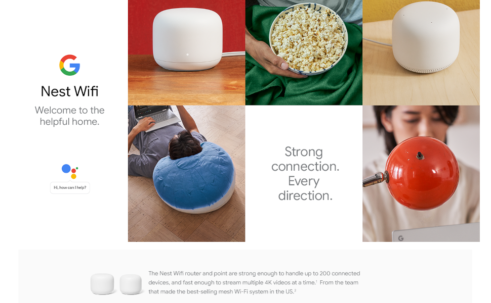 GOOGLE NEST WIFI ROUTER AND POINT 2 PACK GA01425 thumbnail 5