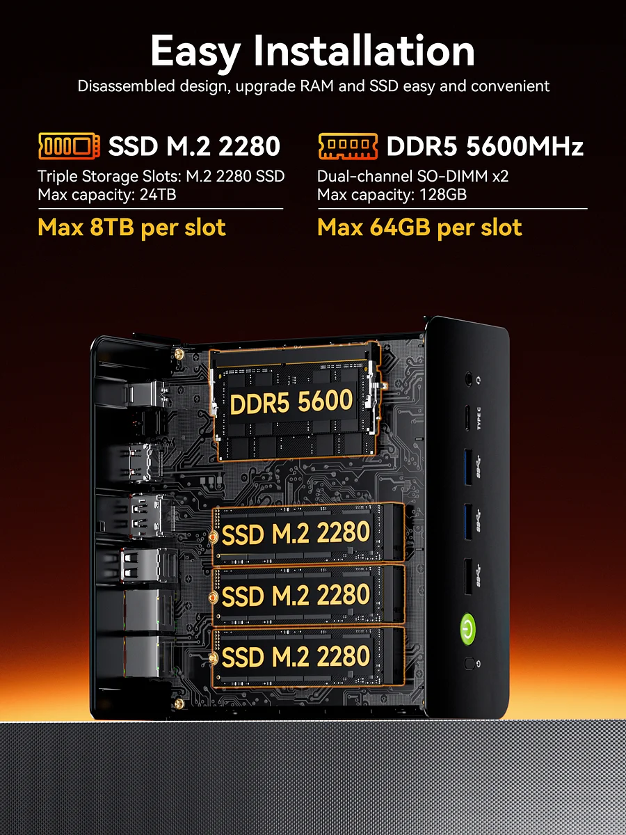 GMKTEC MINI PC AMD RYZEN 7 H 255 32GB RAM 1TB SSD WIN 11 PRO NUCBOX-K12 thumbnail 9