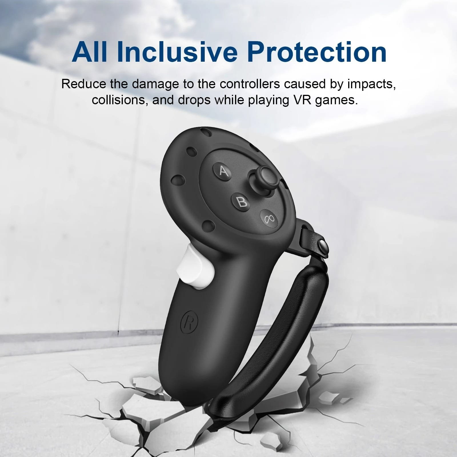 BLUPEBBLE ELITE SILICON HAND GRIP COVER FOR META QUEST 3 BLACK BP-VRQ3GRIP-BK thumbnail 6