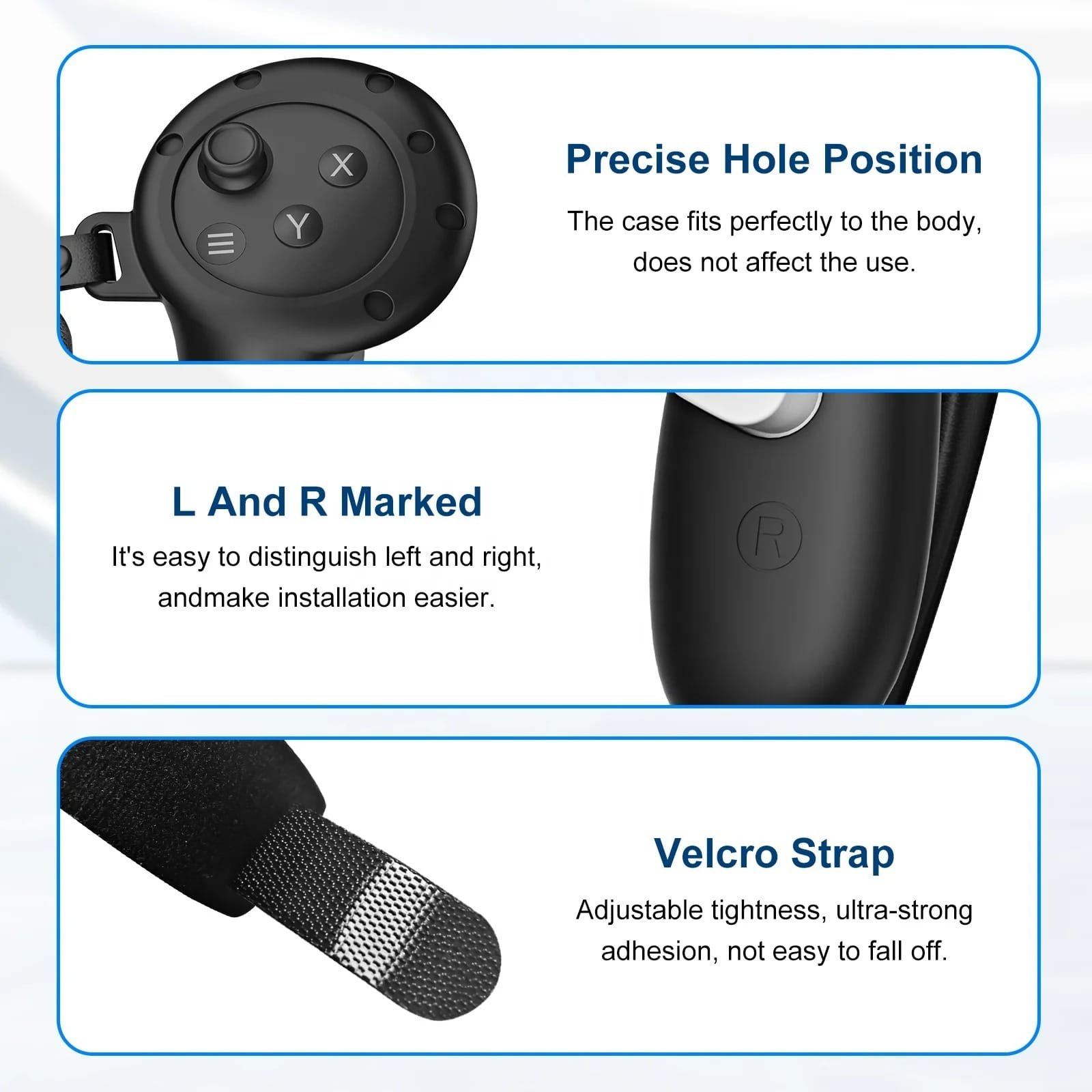 BLUPEBBLE ELITE SILICON HAND GRIP COVER FOR META QUEST 3 BLACK BP-VRQ3GRIP-BK thumbnail 5