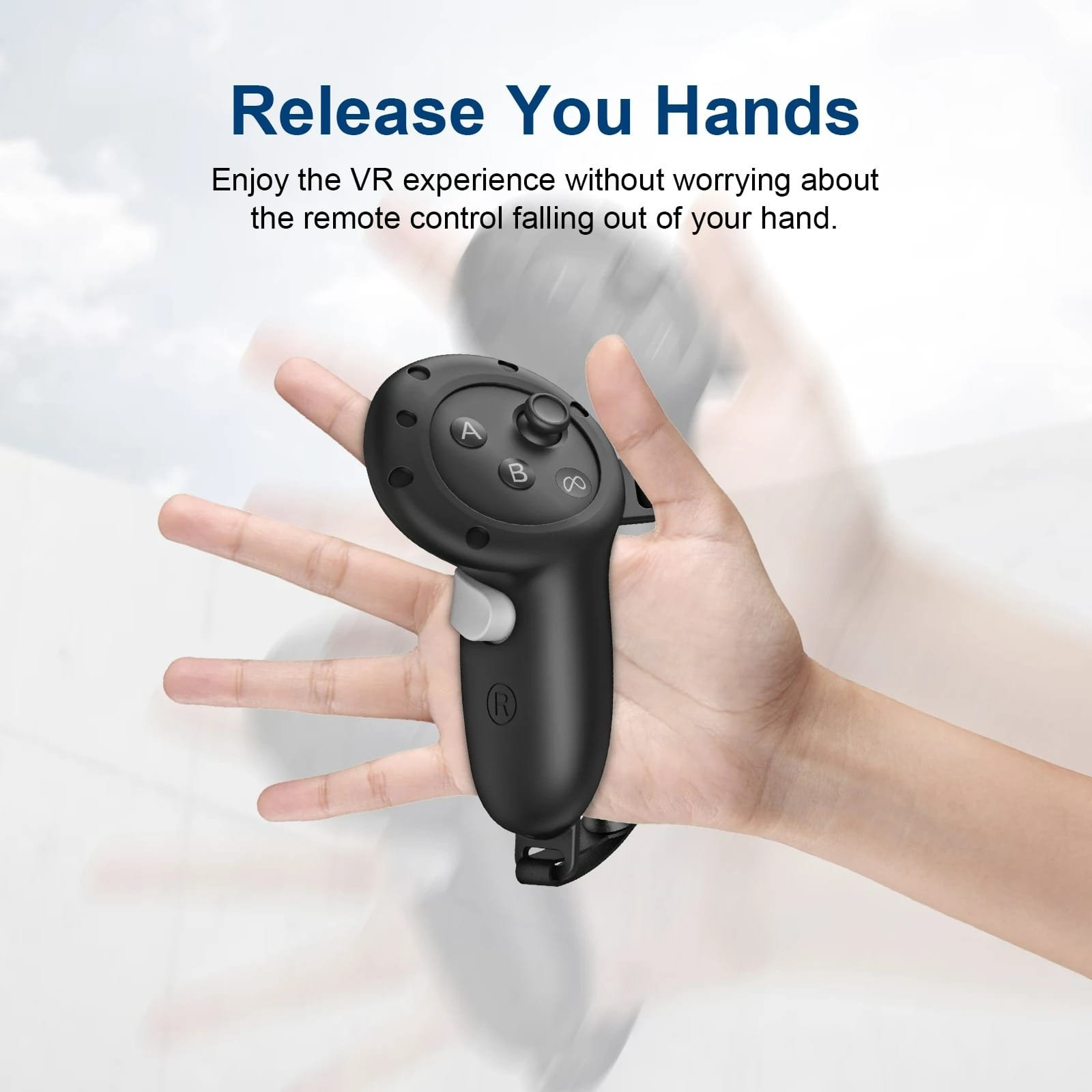 BLUPEBBLE ELITE SILICON HAND GRIP COVER FOR META QUEST 3 BLACK BP-VRQ3GRIP-BK thumbnail 4
