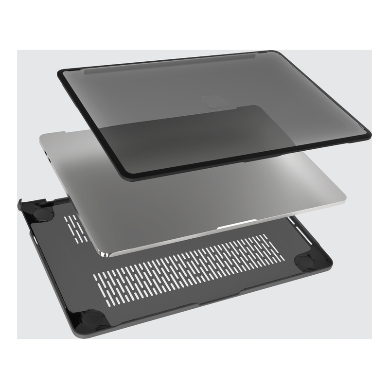BLUPEBBLE MACBOOK AIR 15 INCH FROST SNAP SHELL BLACK BP-MBBFS15AIR-BLK thumbnail 2