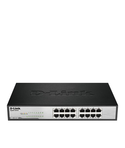 D-LINK 16 PORT 10/100/1000 MBPS UNMANAGGED ETHERNET SWITCH DGS-1016C