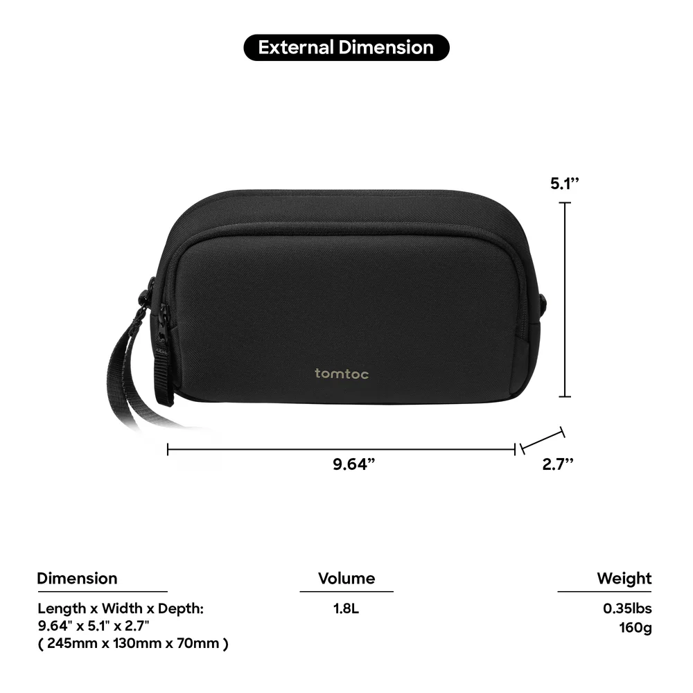 Tomtoc Light 1.8L T12 Electronic Accessory Pouch | Organize Your Gadgets with Ease thumbnail 3