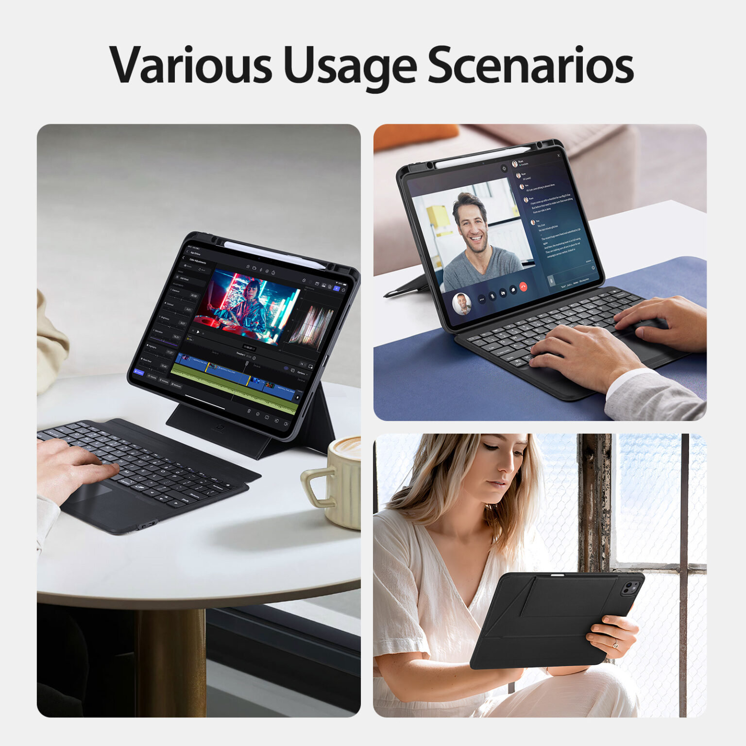 DUXDUCIS IPAD PRO 13 INCH MAGNETIC FOLIO KEYBOARD BLACK ALBYBG-006 thumbnail 2
