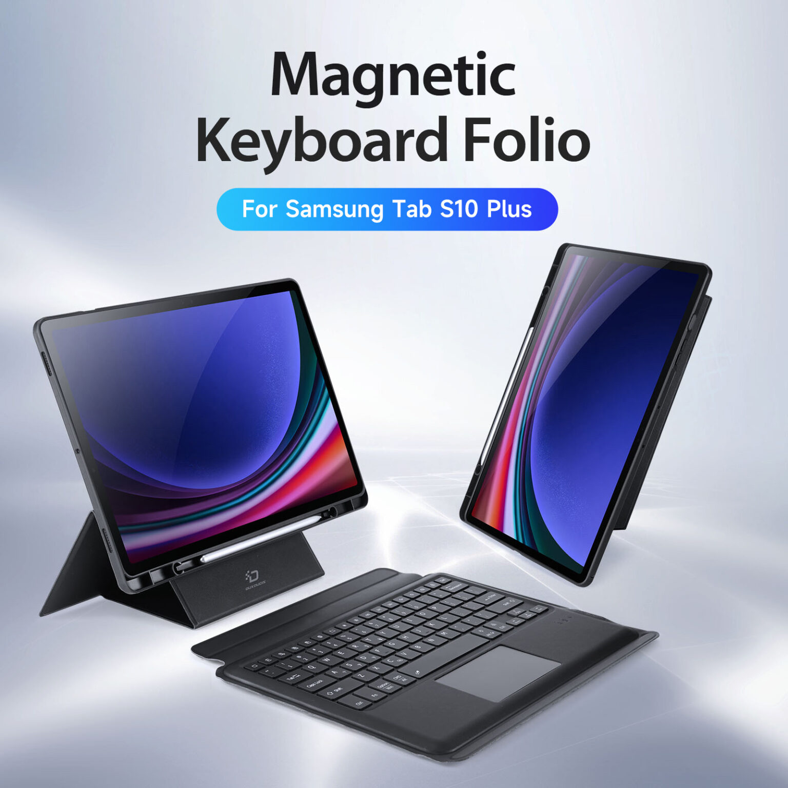 DUXDUCIS DK SAMSUNG TAB S10 FE PLUS FOLIO KEYBOARD BLACK DK-ALBYBG-017 thumbnail 2