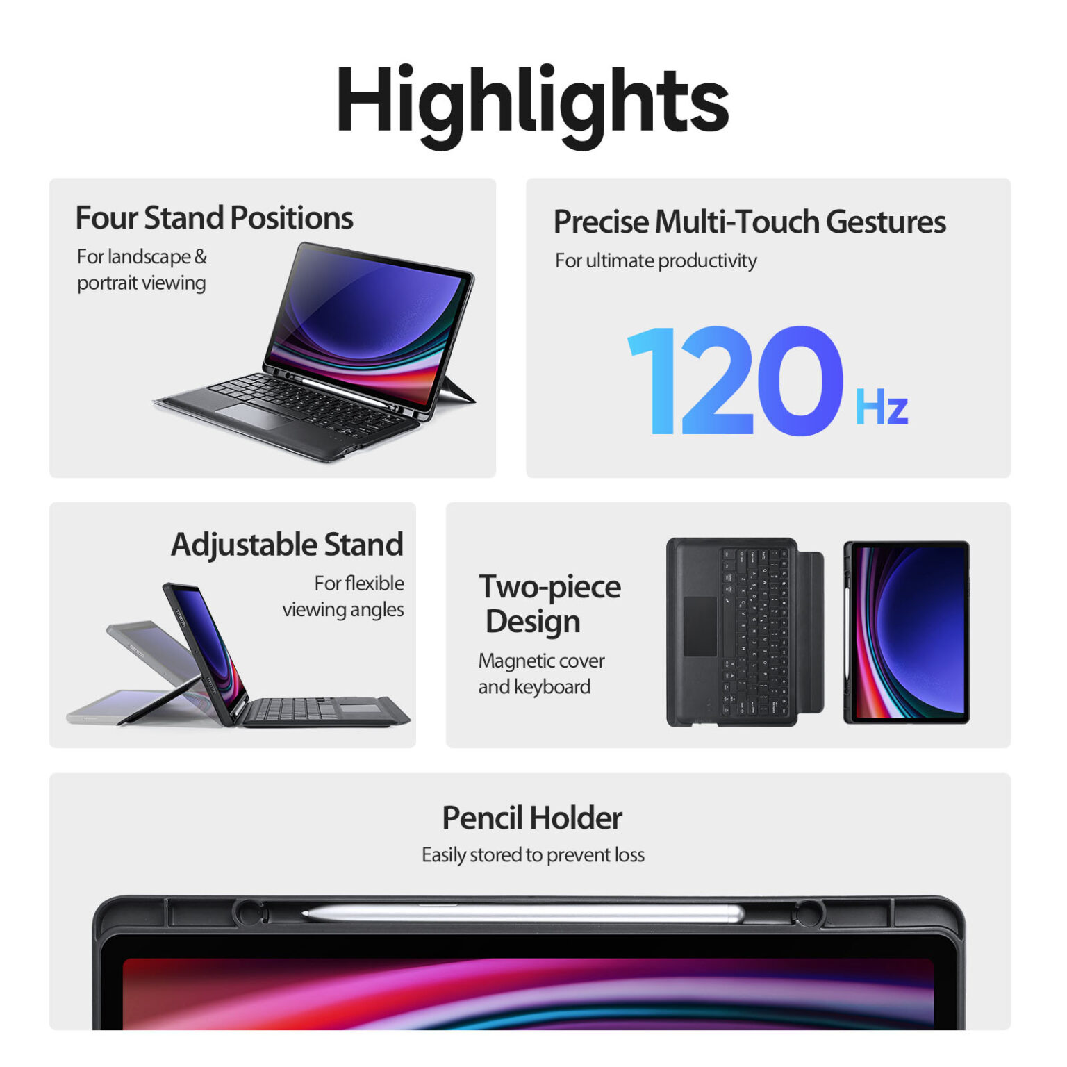 DUXDUCIS DK SAMSUNG TAB S10 FE PLUS FOLIO KEYBOARD BLACK DK-ALBYBG-017 thumbnail 3