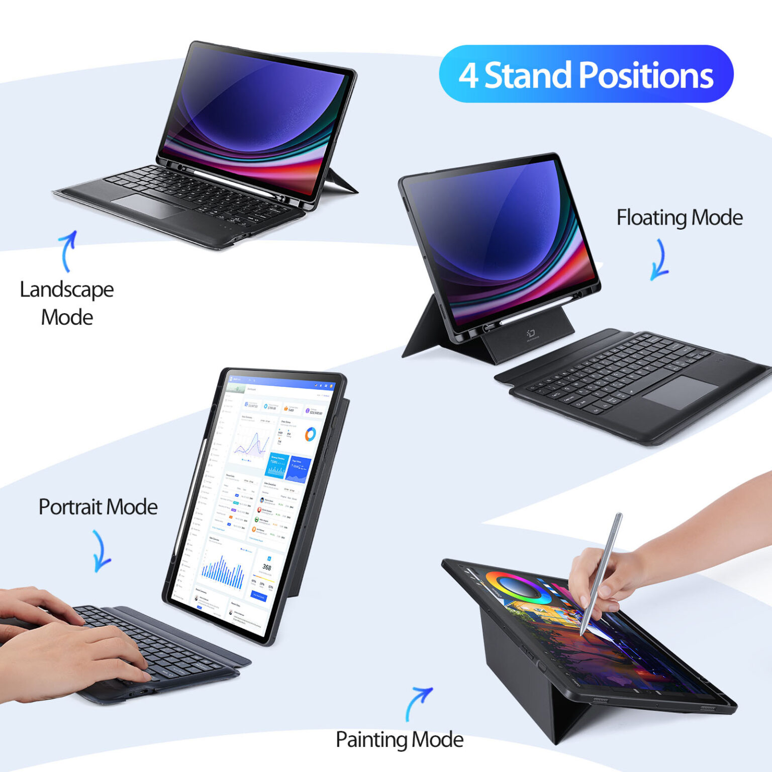 DUXDUCIS DK SAMSUNG TAB S10 FE PLUS FOLIO KEYBOARD BLACK DK-ALBYBG-017 thumbnail 6
