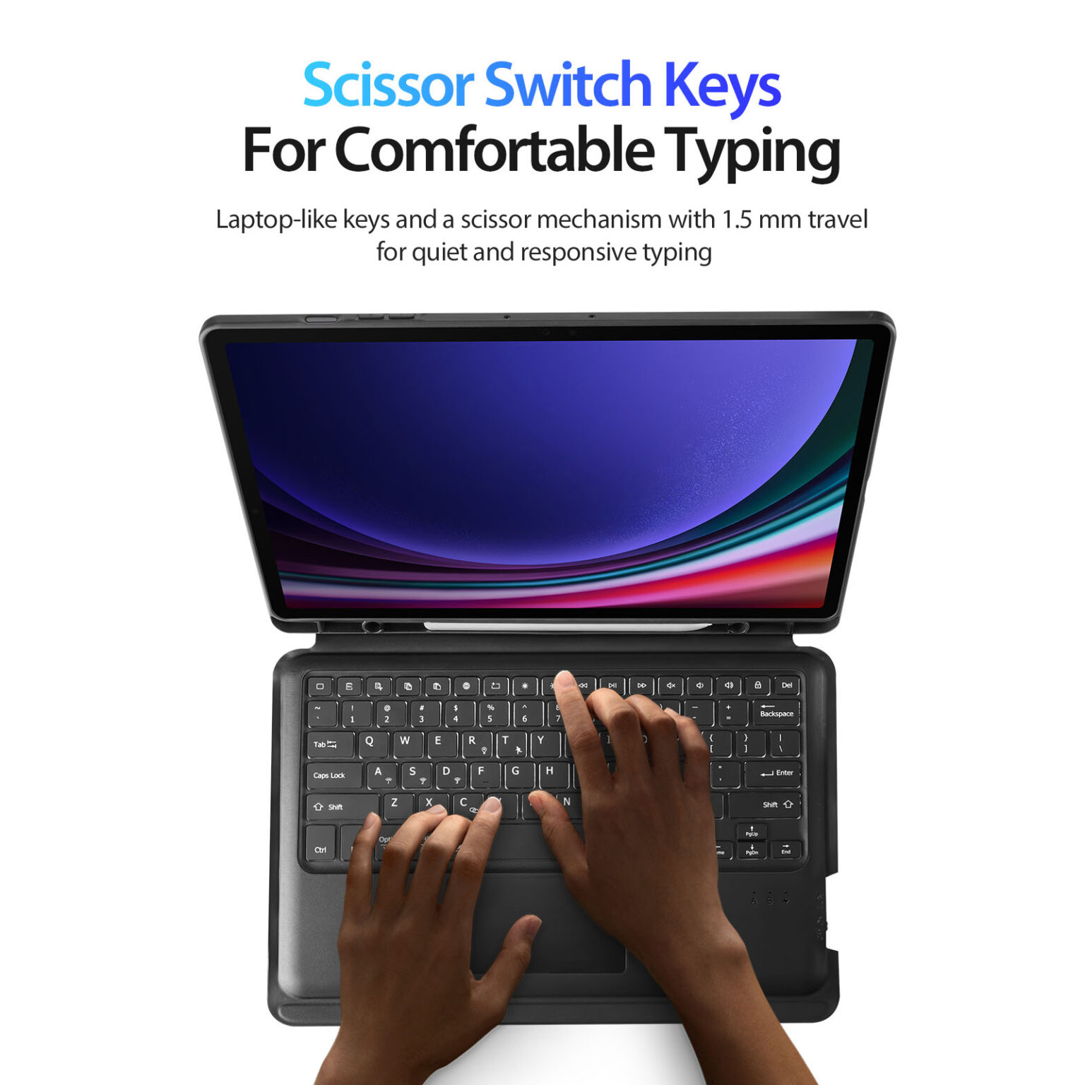 DUXDUCIS DK SAMSUNG TAB S10 FE PLUS FOLIO KEYBOARD BLACK DK-ALBYBG-017 thumbnail 7