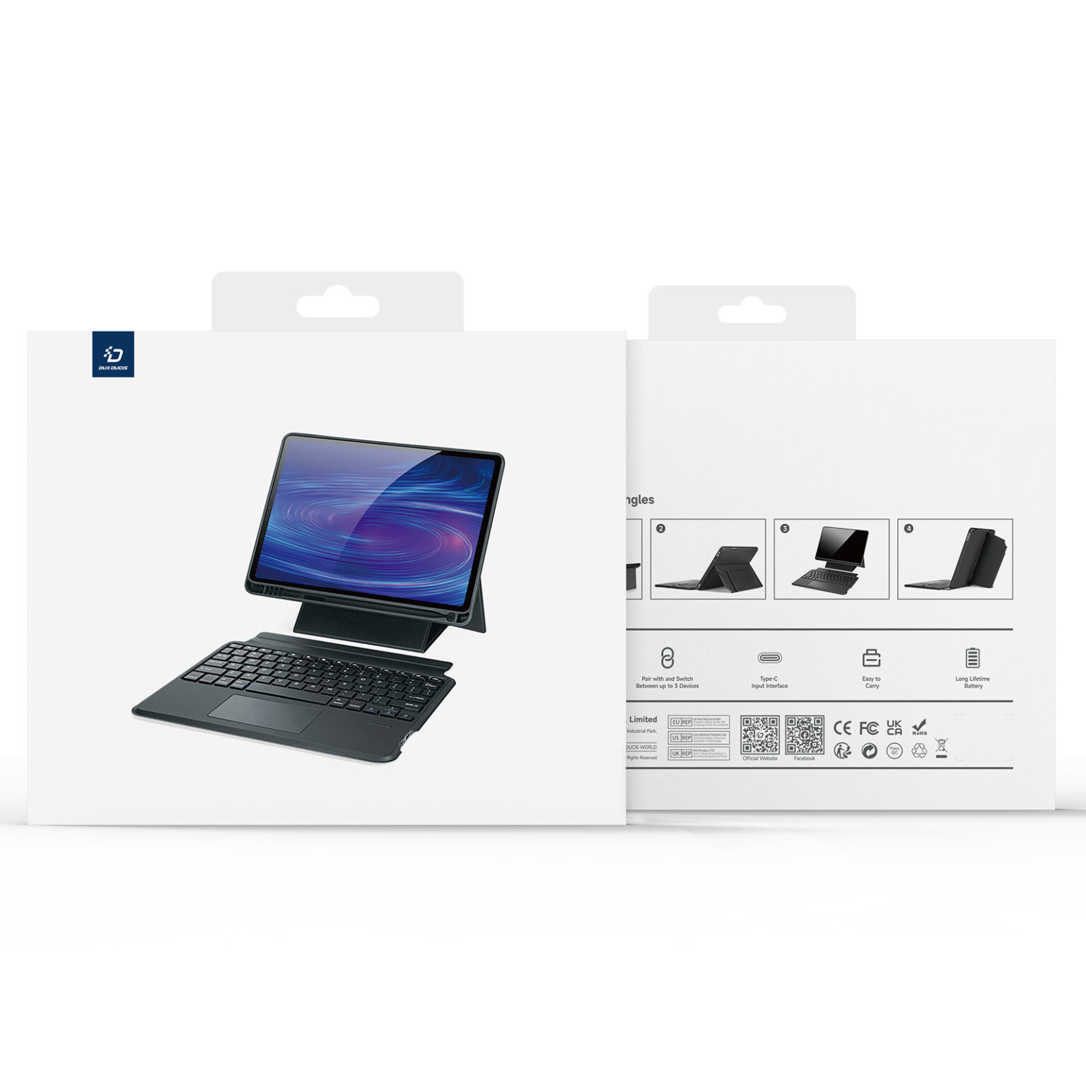 DUXDUCIS DK SAMSUNG TAB S10 FE PLUS FOLIO KEYBOARD BLACK DK-ALBYBG-017 thumbnail 9