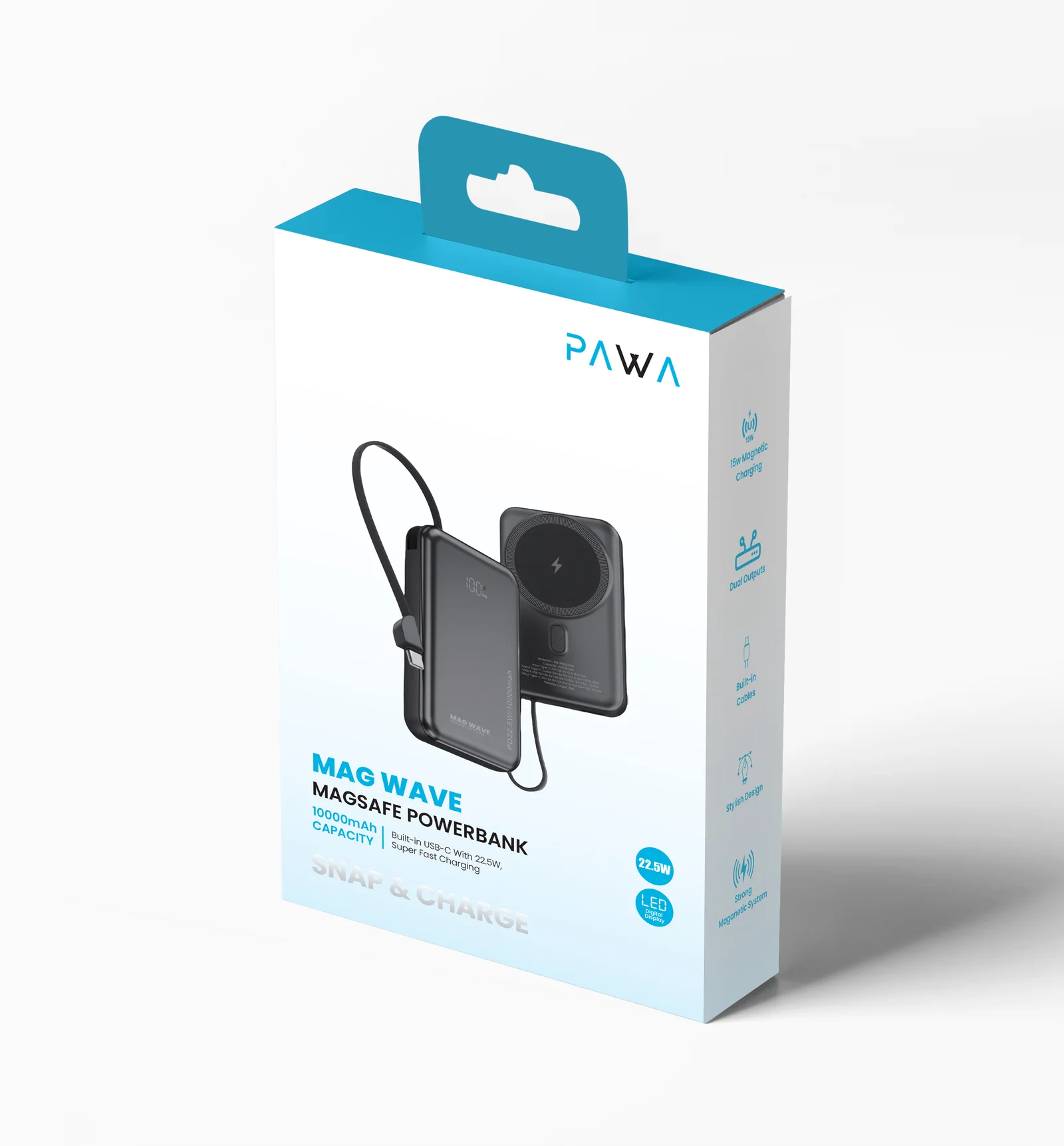 PAWA MAG WAVE 10000MAH MASAFE POWERBANK BLACK PW-PB10230M-BK thumbnail 5