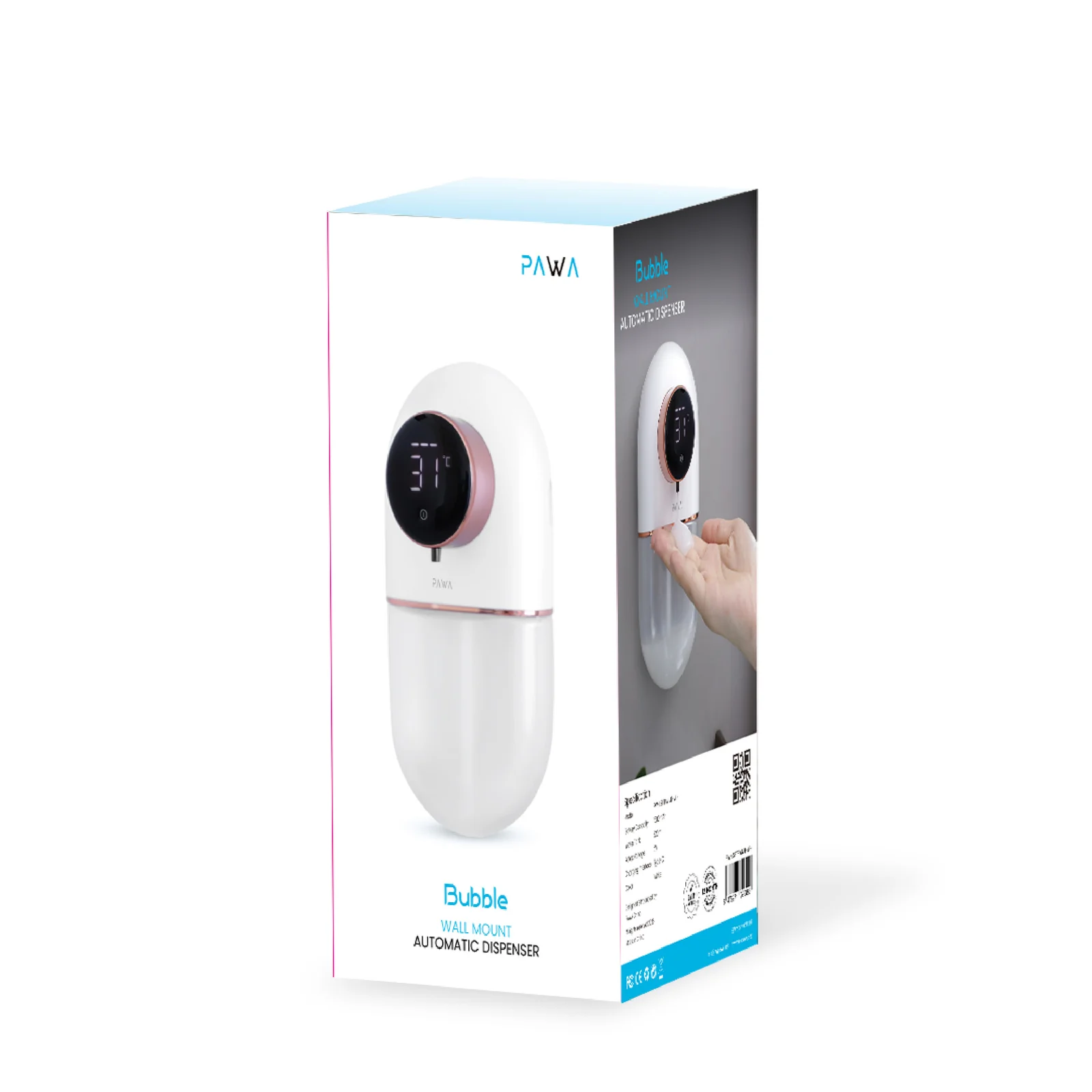 PAWA BUBBLE WALL MOUNT AUTOMATIC DISPENSER WHITE PW-LSFTPWMT-WH thumbnail 4