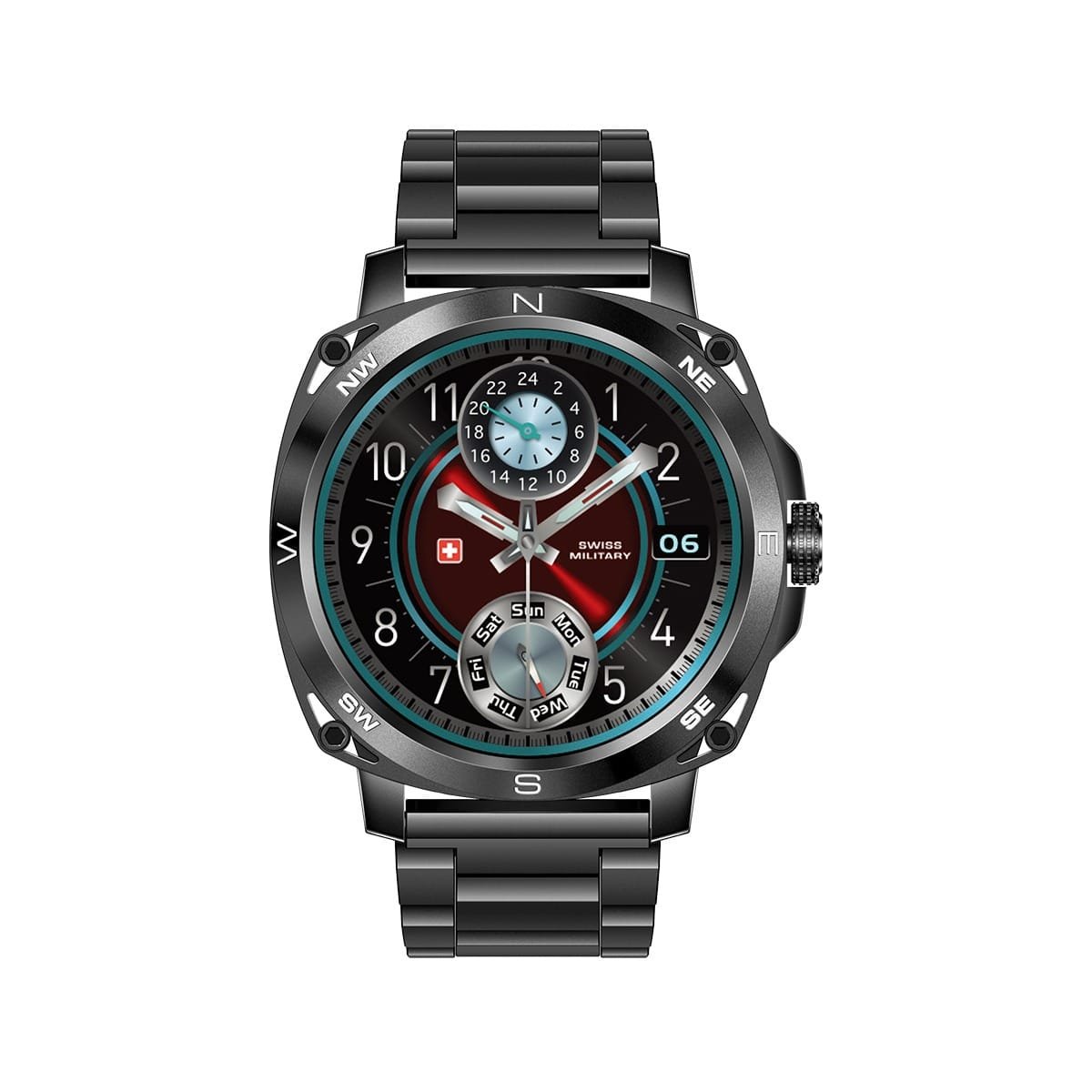 SWISS MILITARY DOM 4 WATCH WITH METAL/SILICONE STRAPS thumbnail 5