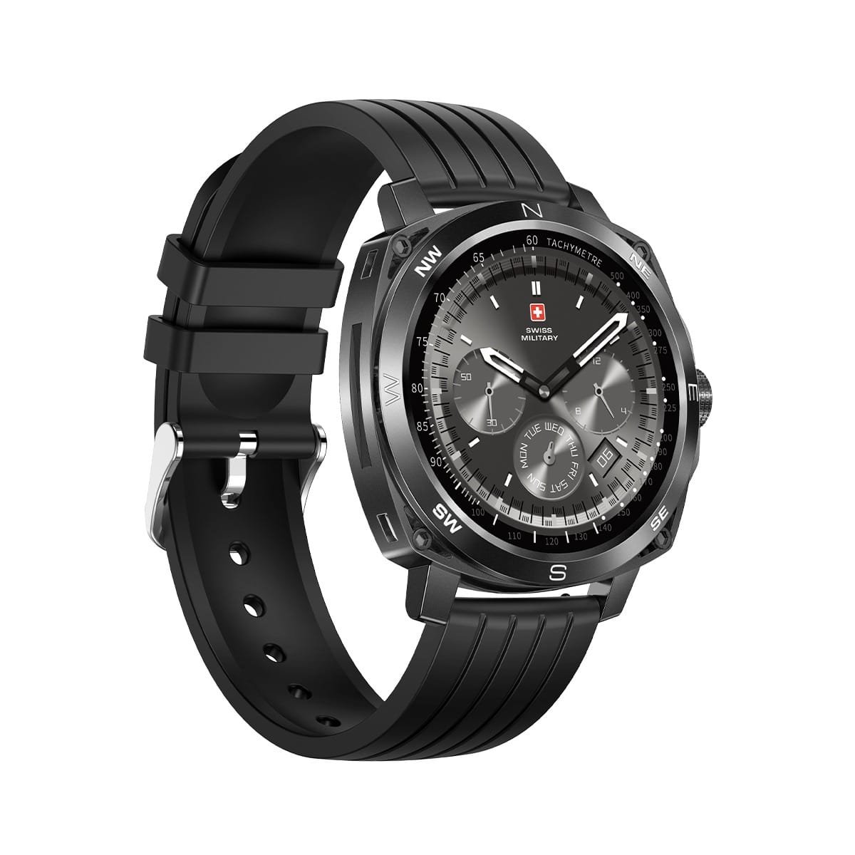 SWISS MILITARY DOM 4 WATCH WITH METAL/SILICONE STRAPS thumbnail 8