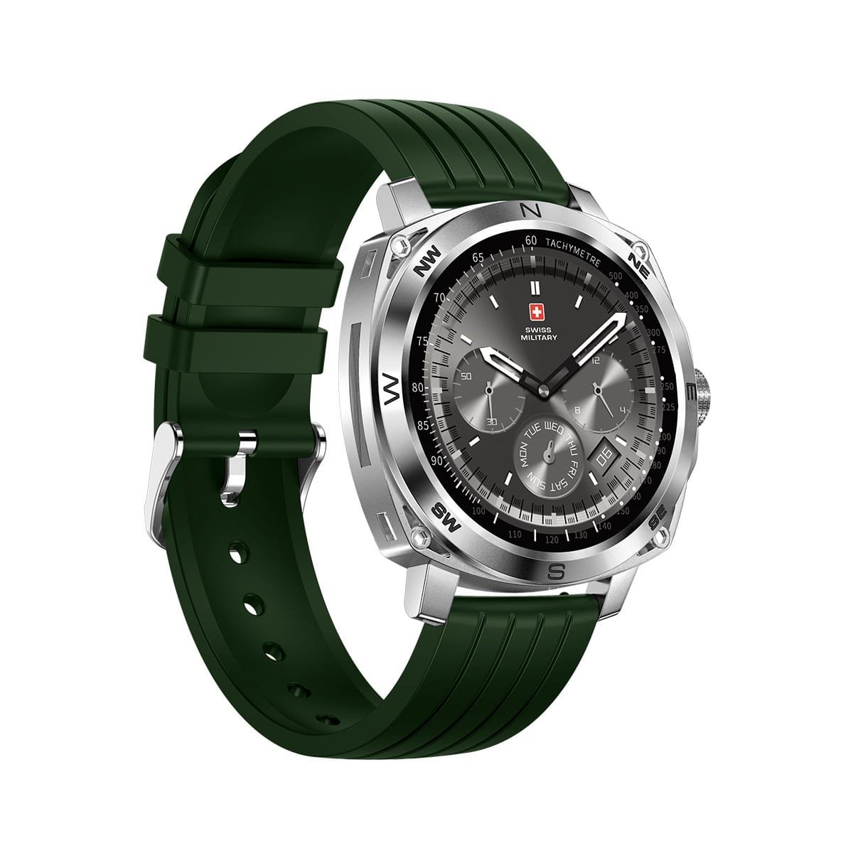SWISS MILITARY DOM 4 WATCH WITH METAL/SILICONE STRAPS thumbnail 13