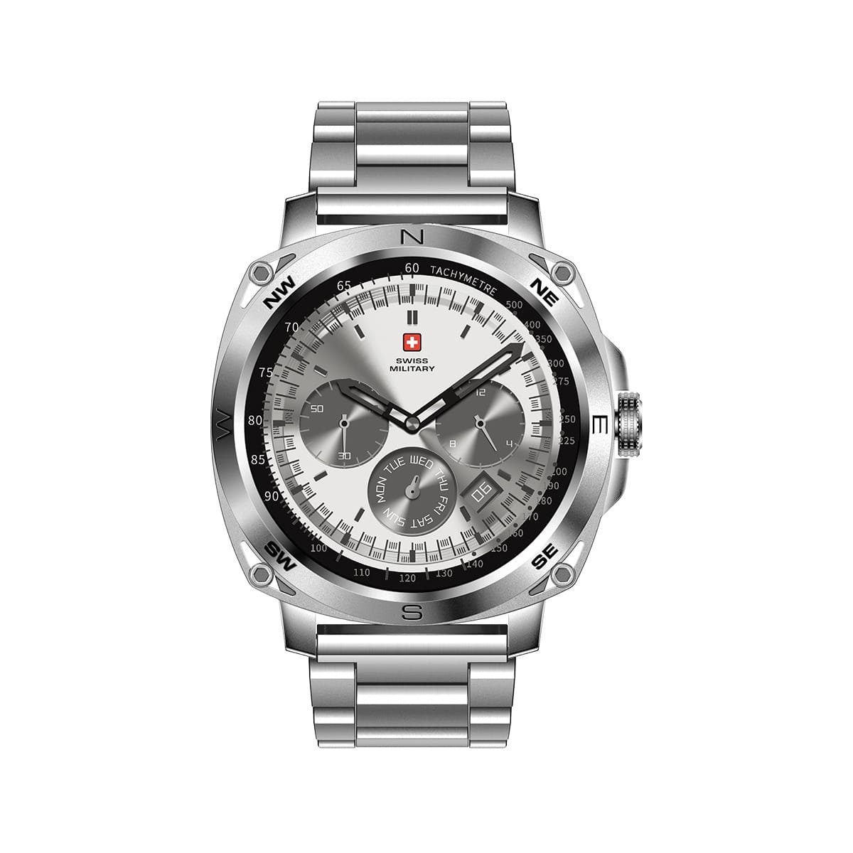 SWISS MILITARY DOM 4 WATCH WITH METAL/SILICONE STRAPS thumbnail 4