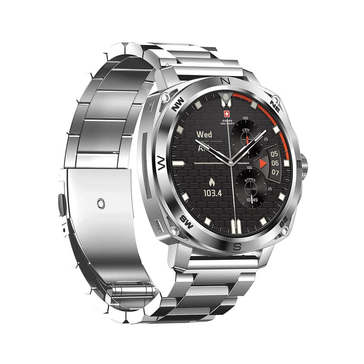SWISS MILITARY DOM 4 WATCH WITH METAL/SILICONE STRAPS thumbnail 2