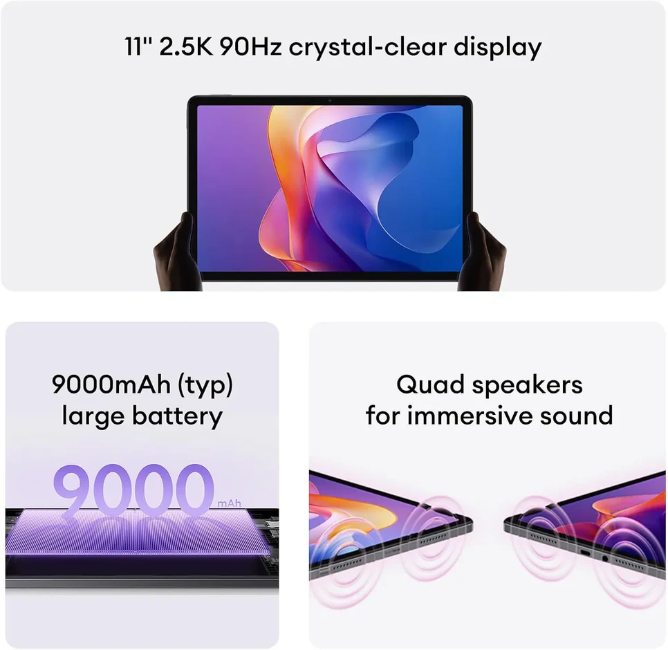 MI REDMI PAD 2 BUNDLE WITH COVER 8GB RAM 256GB ROM LAVENDER PURPLE thumbnail 2