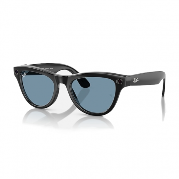 RAYBAN META SKYLER SUNGLASSES F SHINY BLACK L G15 TRANSITIONS CERULEAN BLUE RW4010