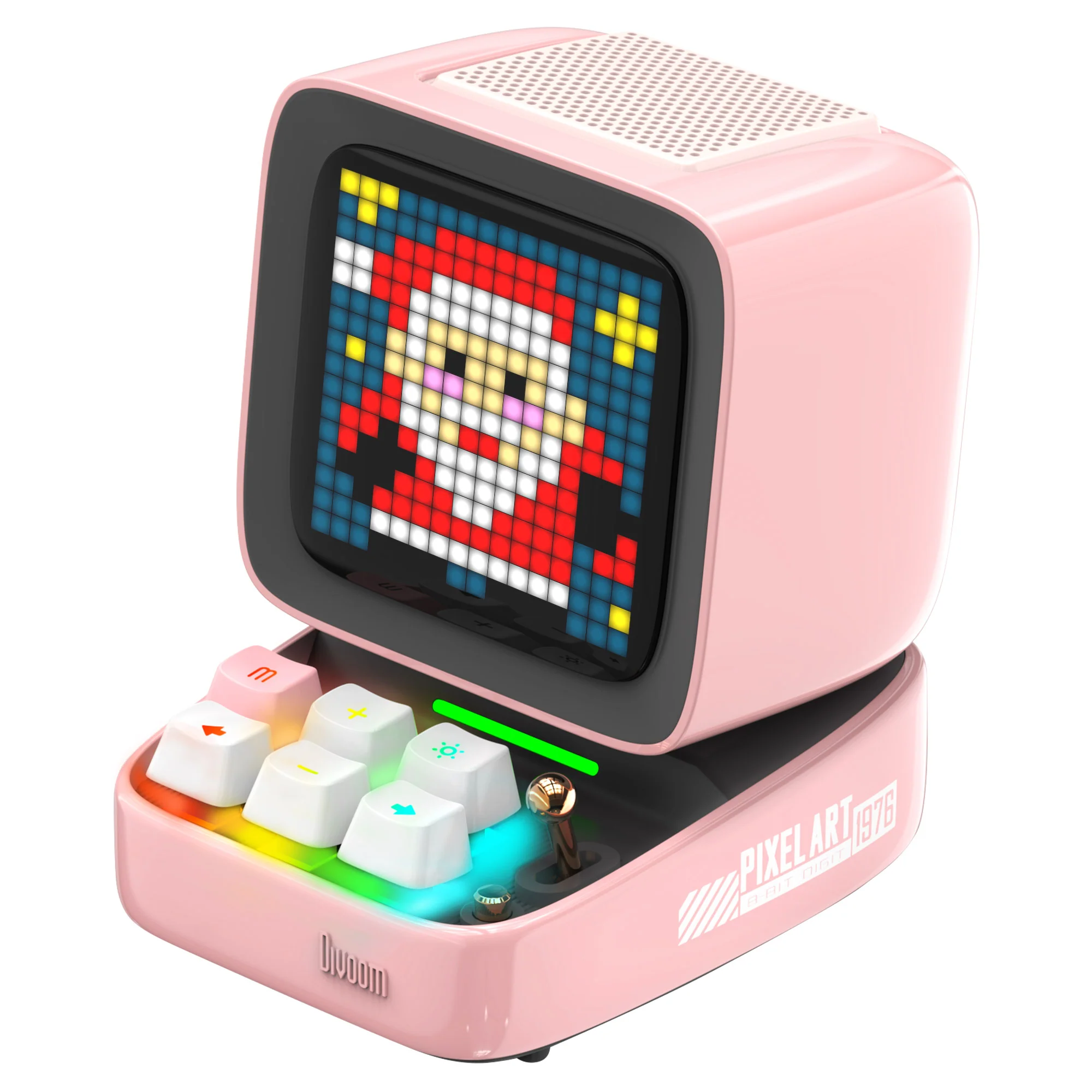 DIVOOM DITOO PRO RETRO PIXEL ART BLUETOOTH SPEAKER WITH RGB MECHANICAL KEYBOARD PINK thumbnail 3