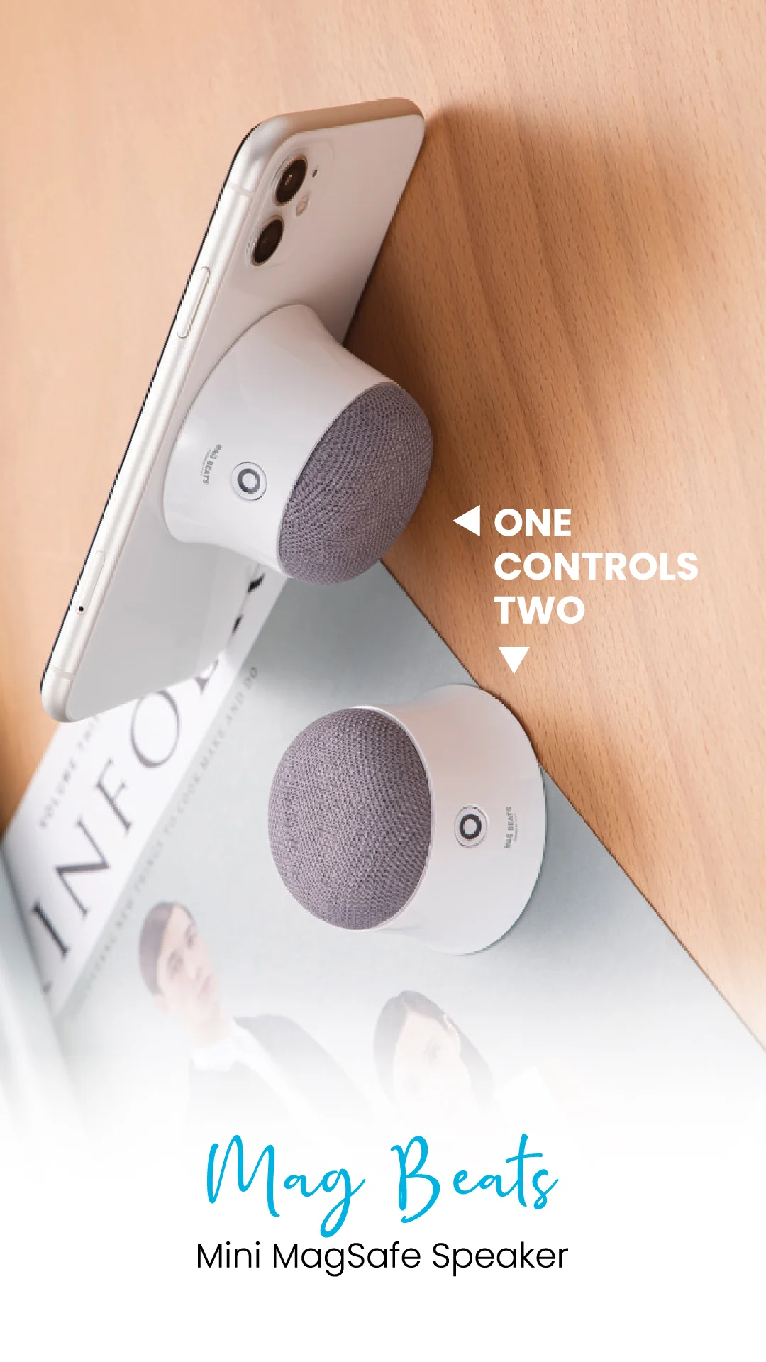 PAWA MAG BEATS MINI MAGSAFE SPEAKER WHITE PW-BTSPKMG2-WH thumbnail 3