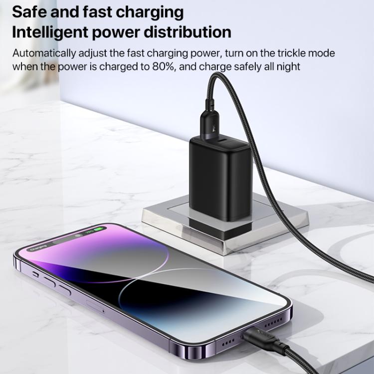 YESIDO 12W USB-A TO LIGHTNING CABLE 3M BLACK CA134L thumbnail 6