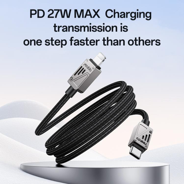 YESIDO 27W USB-C TO LIGHTNING CABLE 1.2M BLACK CA195 thumbnail 2