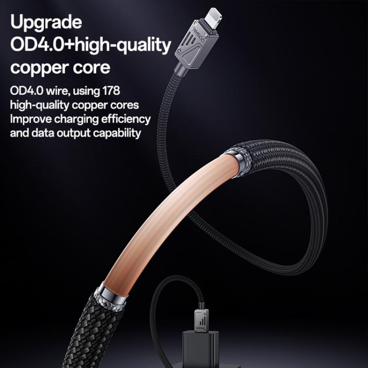 YESIDO 27W USB-C TO LIGHTNING CABLE 1.2M BLACK CA195 thumbnail 6