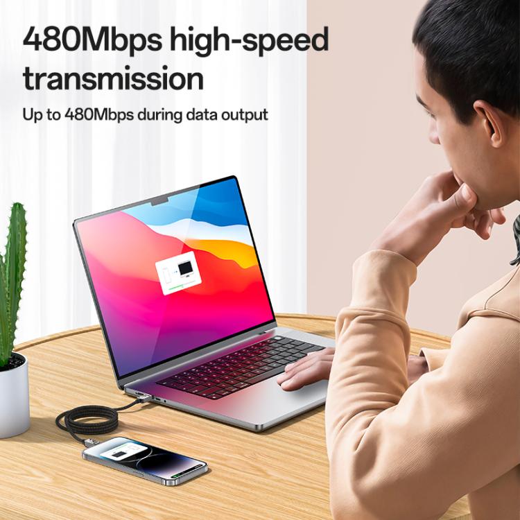 YESIDO 27W USB-C TO LIGHTNING CABLE 1.2M BLACK CA195 thumbnail 6