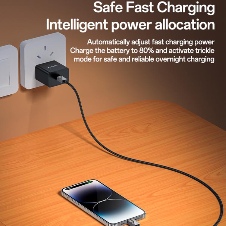 YESIDO 27W USB-C TO LIGHTNING CABLE 1.2M BLACK CA195 thumbnail 10