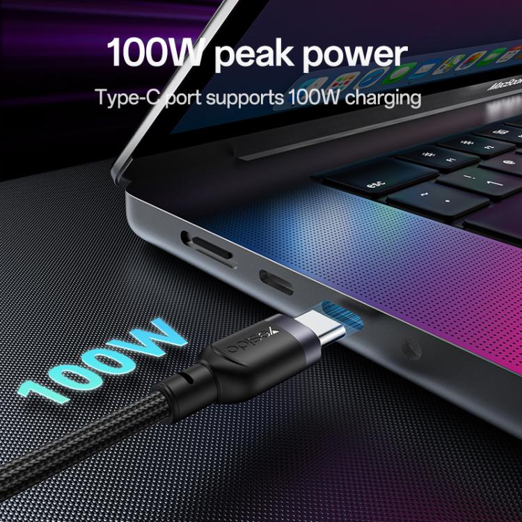 YESIDO 2 IN 1 TYPE C TO LIGHTNING AND TYPE C CABLE BLACK CA90 thumbnail 8