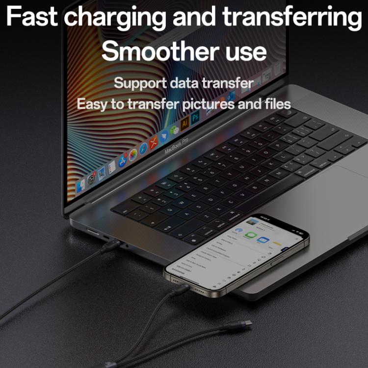 YESIDO 2 IN 1 TYPE C TO LIGHTNING AND TYPE C CABLE BLACK CA90 thumbnail 3
