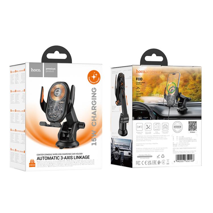 HOCO AUTOMATIC 3-AXIS 15W CHARGING BLACK HW34 thumbnail 9