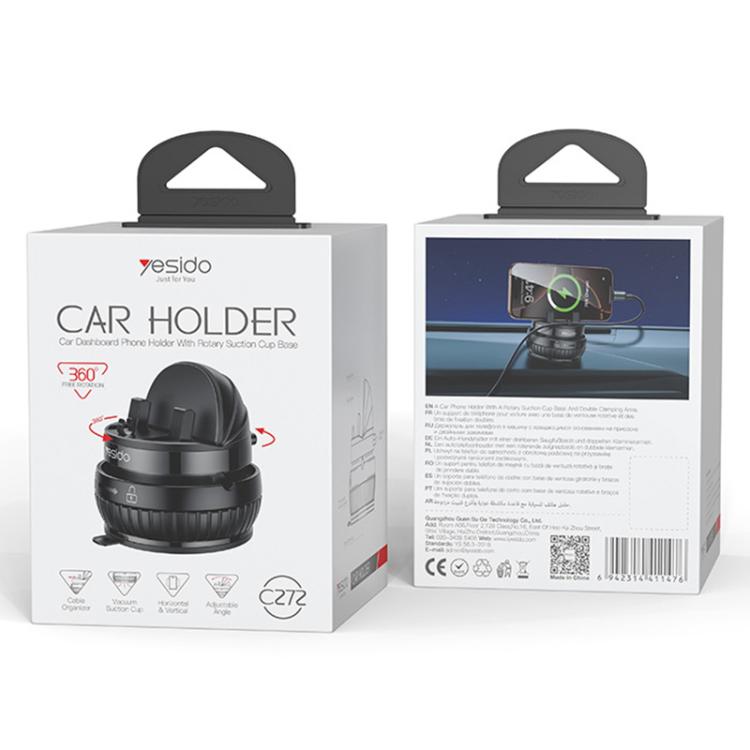 YESIDO DASHBOARD PHONE HOLDER BLACK C272 thumbnail 2