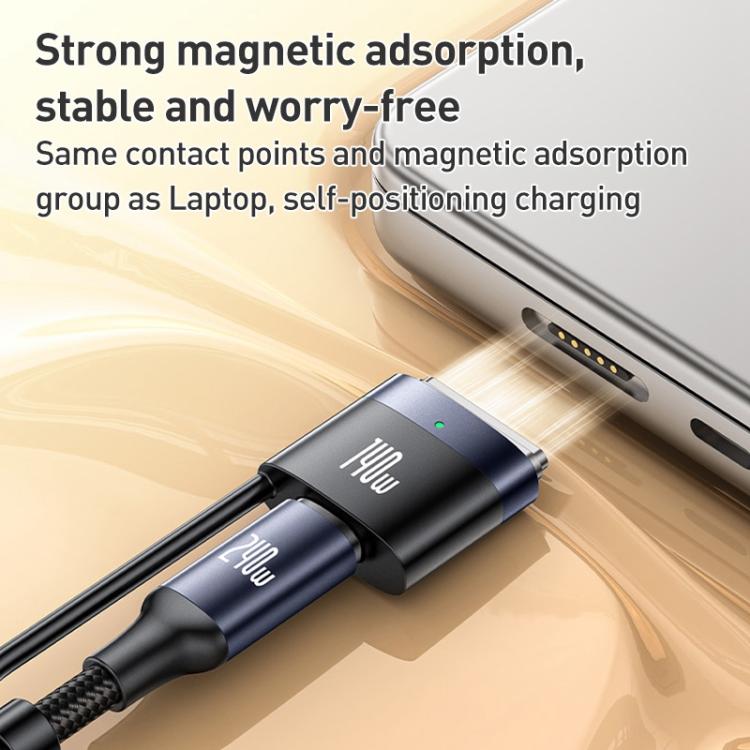 YESIDO 2 IN 1 TYPE C TO TYPE C MAGNETIC CABLE 240W BLACK CA197 thumbnail 4