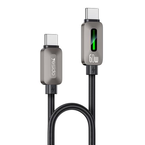 YESIDO TYPE C TO TYPE C 60W CABLE GREY CA198
