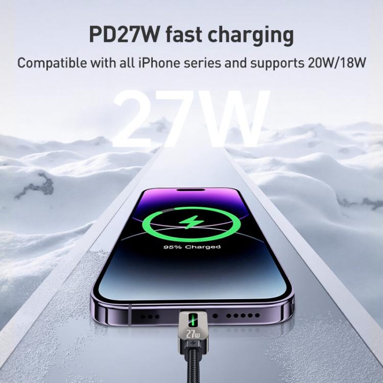 YESIDO PD FAST CABLE  27W TYPE C TO LIGHTNING GREY CA199 thumbnail 8