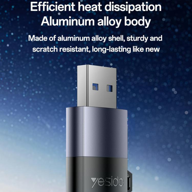 YESIDO USB A TO TF CARD READER BLACK GS36 thumbnail 4