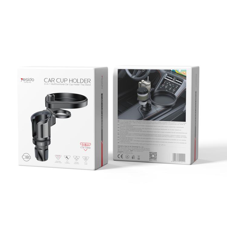 YESIDO 3 IN 1 CAR CUP PHONE HOLDER BLACK C180 thumbnail 10