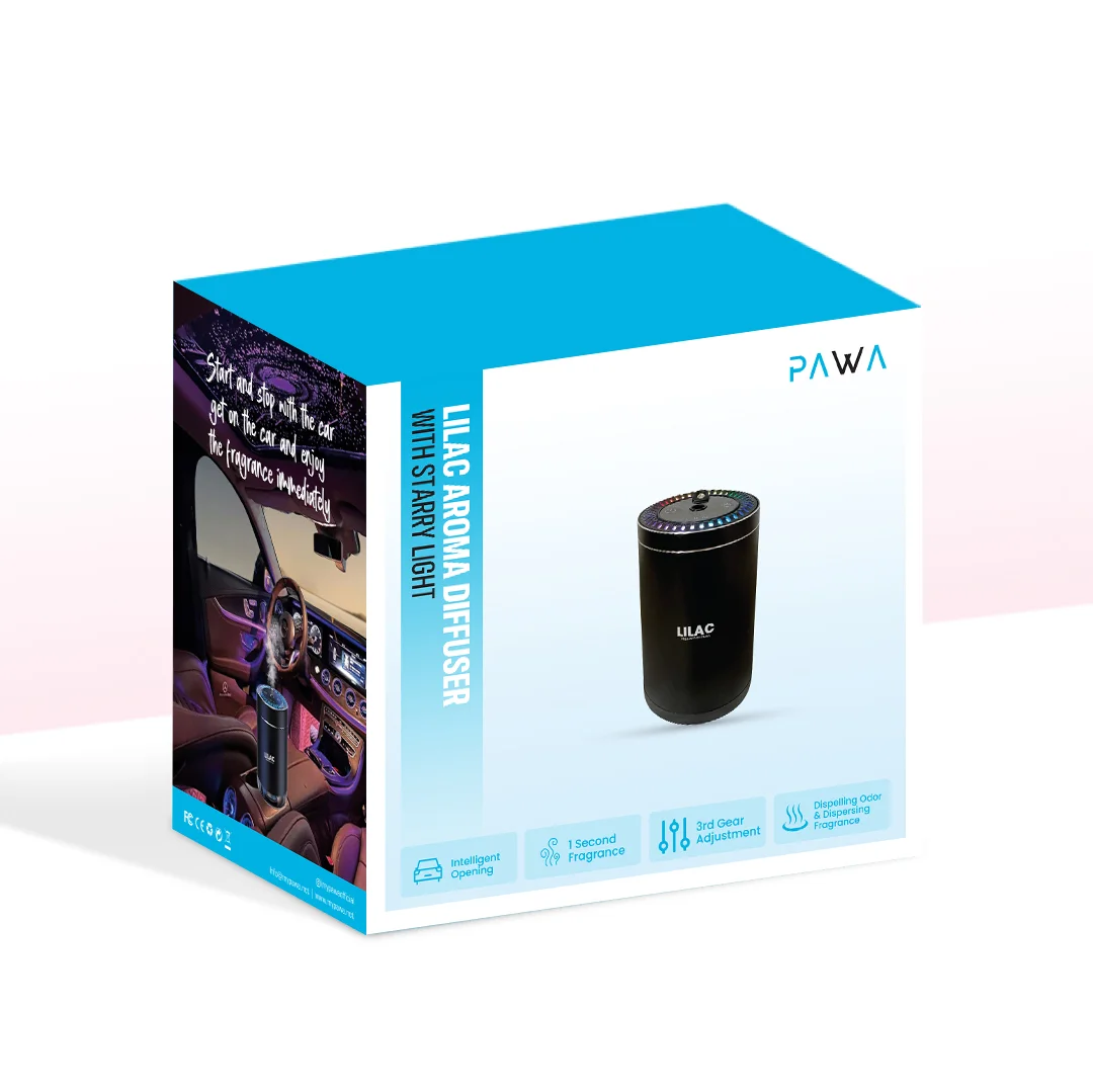 PAWA LILAC AROMA DIFFUSER WITH STARRY LIGHT BLACK PW-PCADL80-BK thumbnail 5